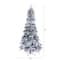 8ft. Pre-Lit Flocked Montana Down Swept Spruce & Pinecones Artificial Christmas Tree with Clear LED Lights